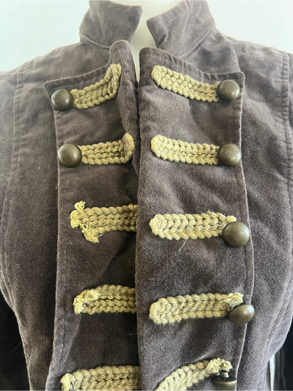 Tealf Vintage Military with Gold Braid, Boho Edgy Themed Goth Punk Rockstar - Picture 6 of 11